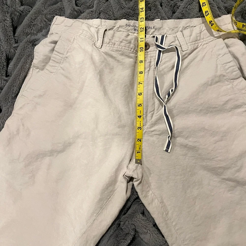 Banana Republic off white cotton/linen blend pants size 34w